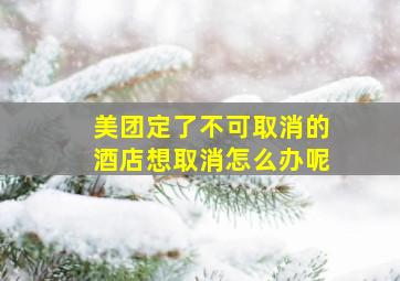 美团定了不可取消的酒店想取消怎么办呢