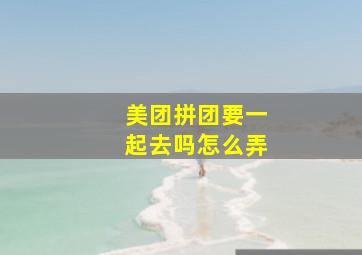 美团拼团要一起去吗怎么弄