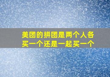 美团的拼团是两个人各买一个还是一起买一个