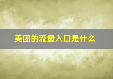 美团的流量入口是什么