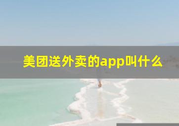 美团送外卖的app叫什么