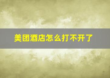 美团酒店怎么打不开了