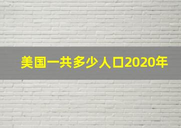 美国一共多少人口2020年