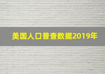 美国人口普查数据2019年