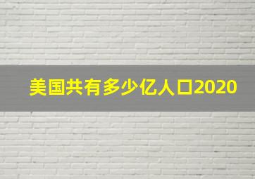 美国共有多少亿人口2020