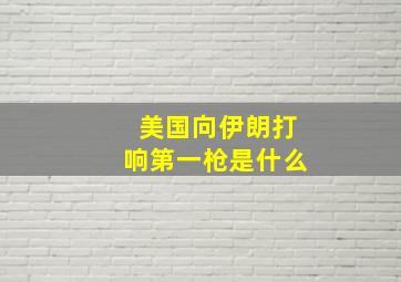 美国向伊朗打响第一枪是什么