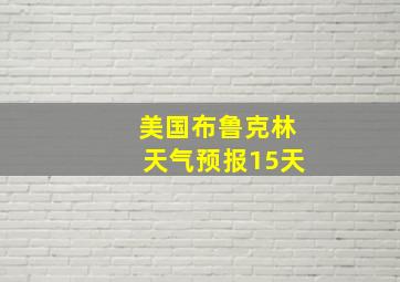 美国布鲁克林天气预报15天