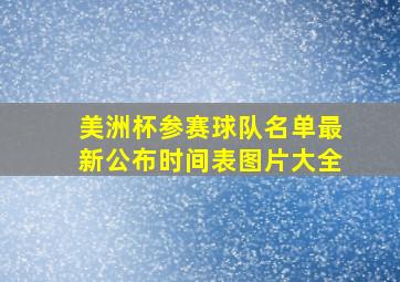 美洲杯参赛球队名单最新公布时间表图片大全