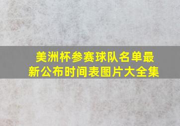 美洲杯参赛球队名单最新公布时间表图片大全集