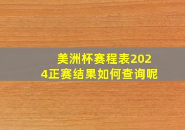 美洲杯赛程表2024正赛结果如何查询呢