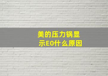 美的压力锅显示E0什么原因