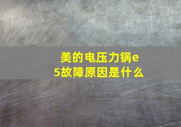 美的电压力锅e5故障原因是什么