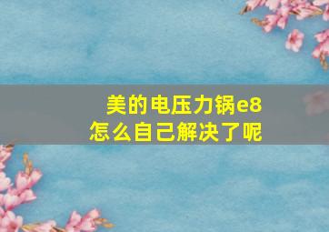 美的电压力锅e8怎么自己解决了呢