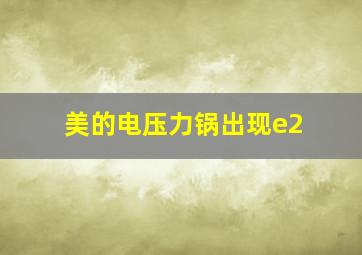 美的电压力锅出现e2