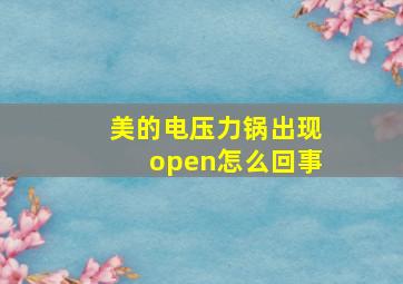 美的电压力锅出现open怎么回事