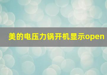 美的电压力锅开机显示open