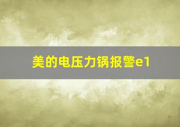 美的电压力锅报警e1