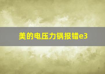 美的电压力锅报错e3