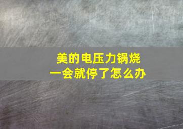 美的电压力锅烧一会就停了怎么办