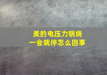 美的电压力锅烧一会就停怎么回事