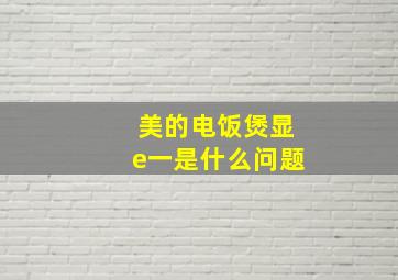 美的电饭煲显e一是什么问题