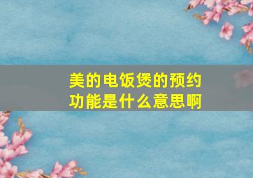 美的电饭煲的预约功能是什么意思啊