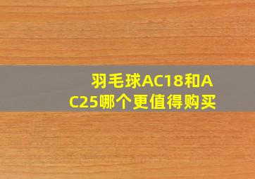 羽毛球AC18和AC25哪个更值得购买