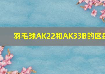 羽毛球AK22和AK33B的区别