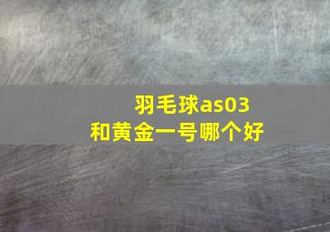 羽毛球as03和黄金一号哪个好