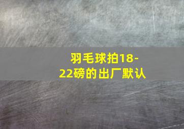 羽毛球拍18-22磅的出厂默认