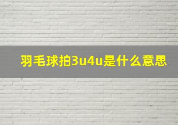 羽毛球拍3u4u是什么意思