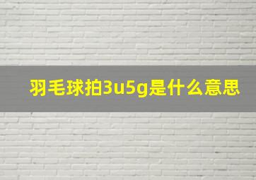 羽毛球拍3u5g是什么意思