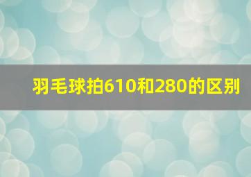 羽毛球拍610和280的区别