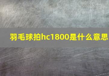 羽毛球拍hc1800是什么意思