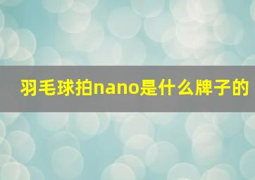 羽毛球拍nano是什么牌子的