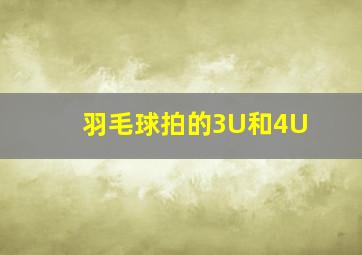 羽毛球拍的3U和4U