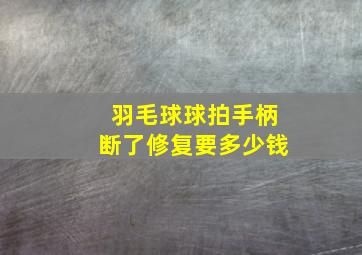 羽毛球球拍手柄断了修复要多少钱