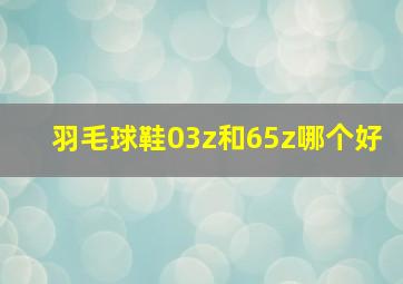 羽毛球鞋03z和65z哪个好