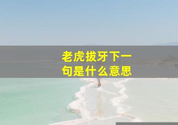 老虎拔牙下一句是什么意思