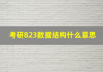 考研823数据结构什么意思