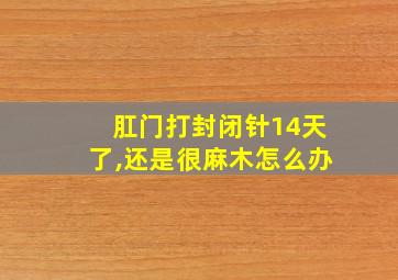 肛门打封闭针14天了,还是很麻木怎么办