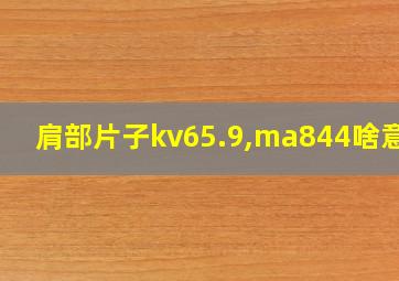 肩部片子kv65.9,ma844啥意思