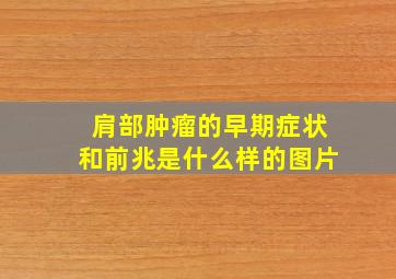 肩部肿瘤的早期症状和前兆是什么样的图片