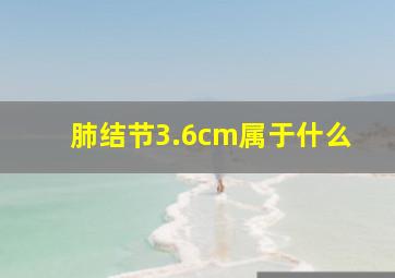 肺结节3.6cm属于什么