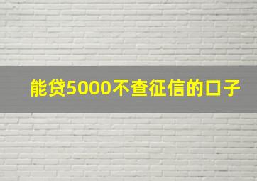 能贷5000不查征信的口子