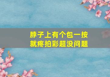 脖子上有个包一按就疼拍彩超没问题