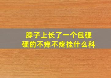 脖子上长了一个包硬硬的不痒不疼挂什么科