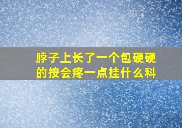 脖子上长了一个包硬硬的按会疼一点挂什么科