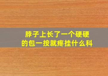 脖子上长了一个硬硬的包一按就疼挂什么科