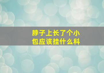 脖子上长了个小包应该挂什么科